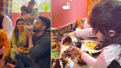 Soha and Kunal Celebrated Mahashivratri At Home : सोहा अली खान-कुणाल खेमू ने घर में मनाई शिवरात्रि, नन्ही इनाया ने भी की पूजा