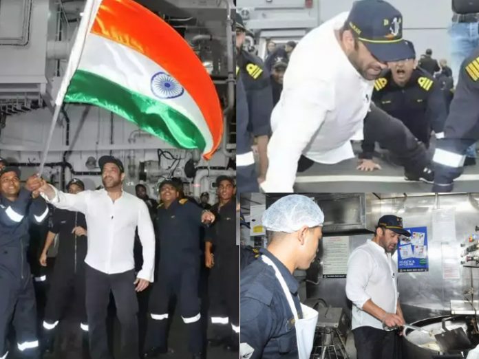 Salman Khan arrives in Visakhapatnam to meet the Indian Navy