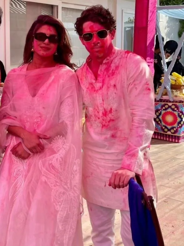 Priyanka-Nick पर चढ़ा होली का रंग